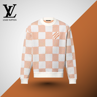 LV™ Texturierter Damier Karomuster-Strickpullover